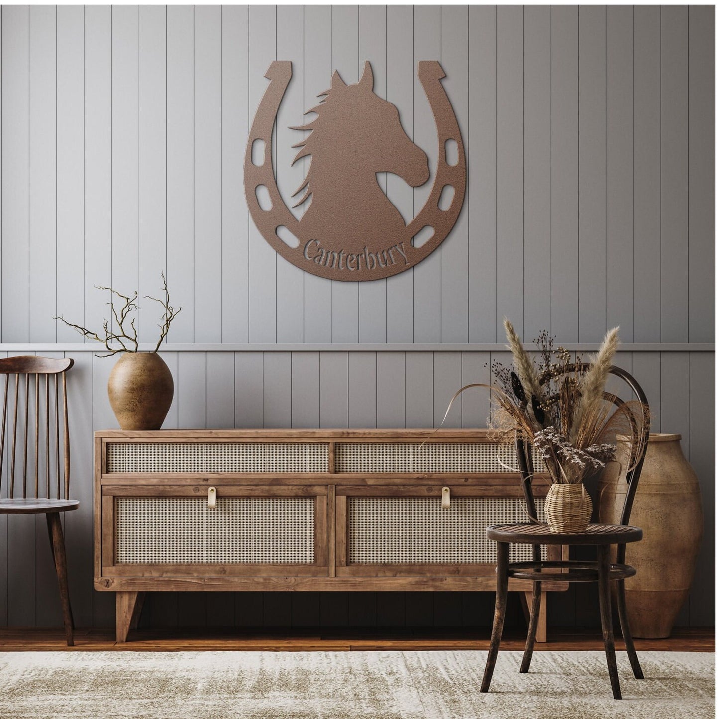 Custom Horse Metal Wall Art – Equestrian Horseshoe Decor