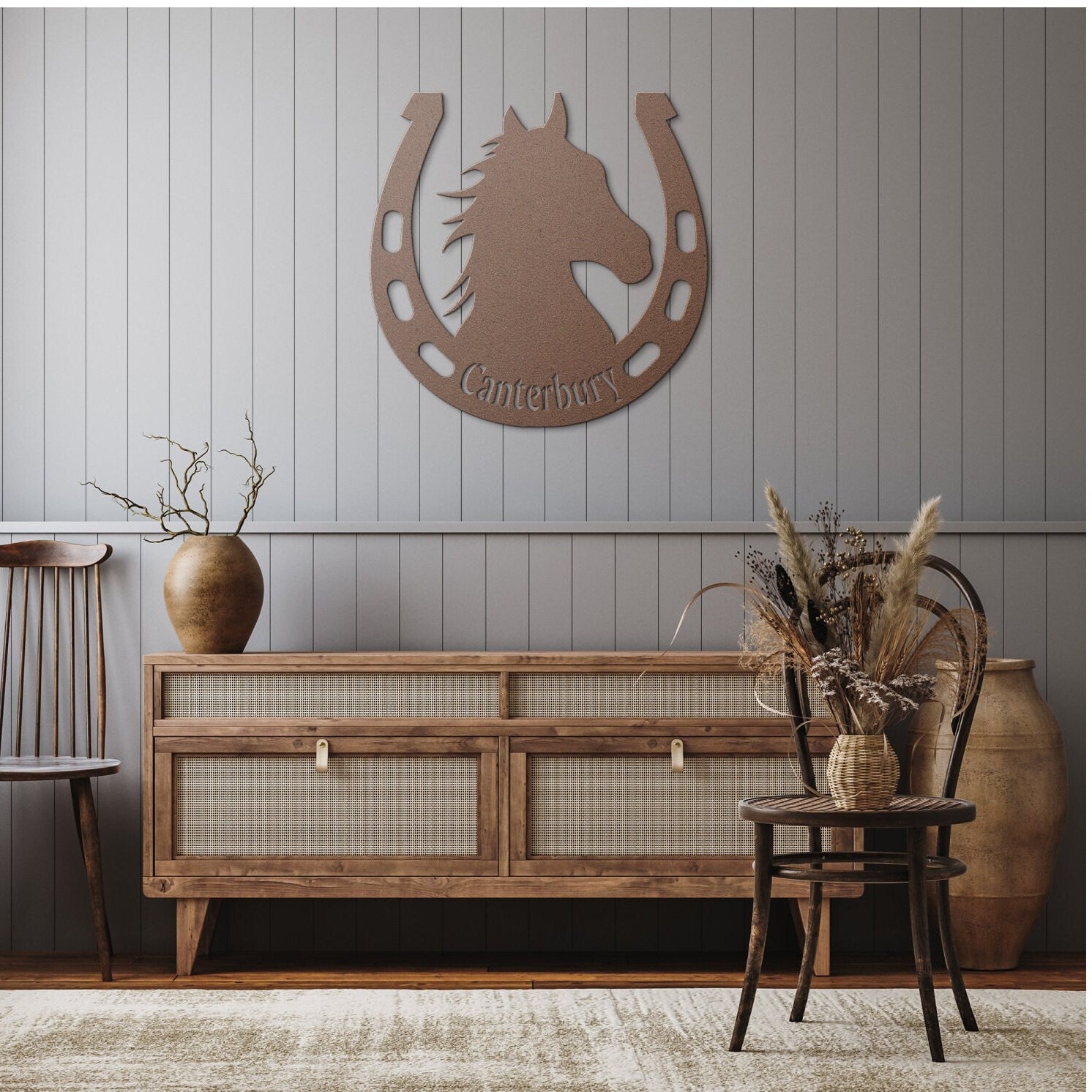 Custom Horse Metal Wall Art – Equestrian Horseshoe Decor