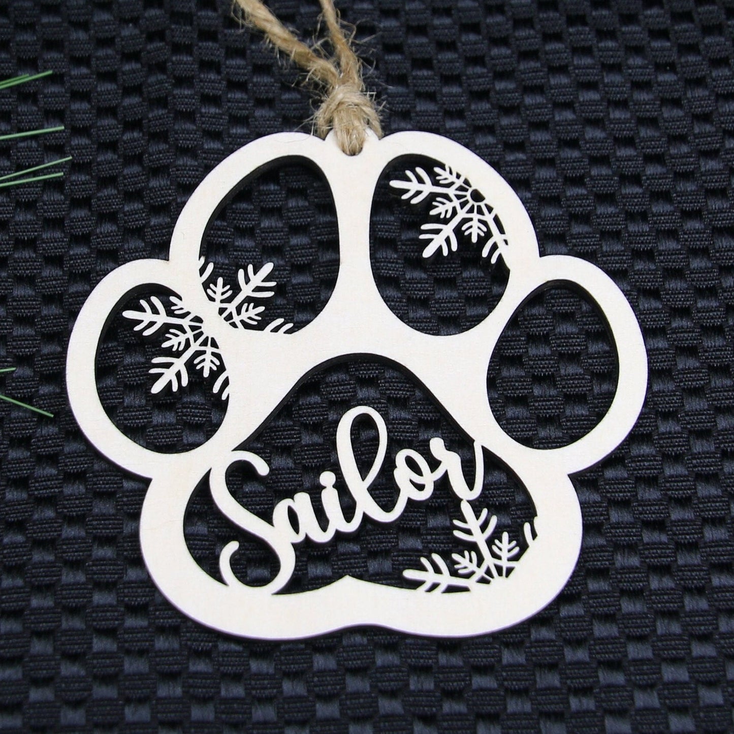 Personalized Paw Print Christmas Ornament, Pet Memorial Keepsake