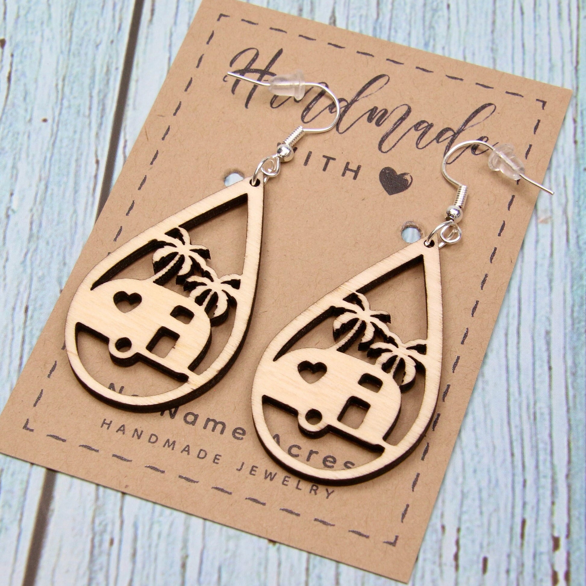 Palm Tree Travel Trailer Earrings – Birchwood Camper Jewelry