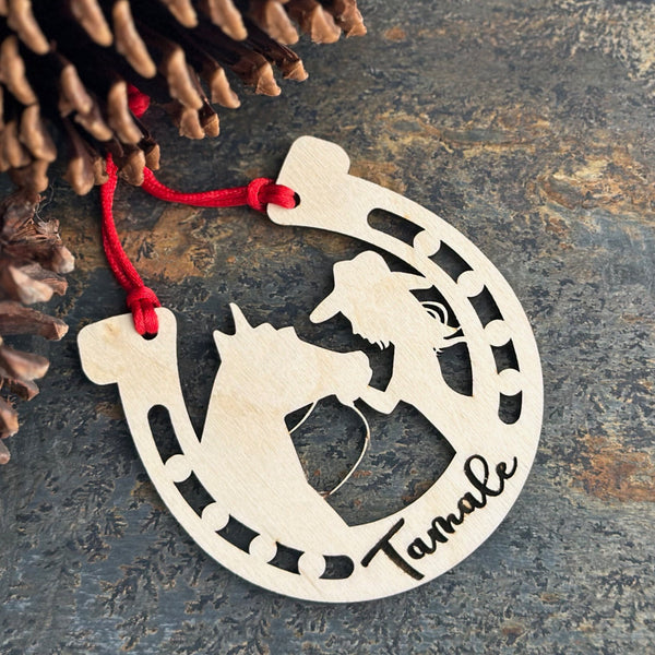 Personalized Girl with Her Horse Ornament, Custom Equestrian Gift, Gift for Her, Memorial Ornament