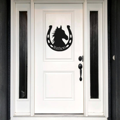 Custom Horse Metal Wall Art – Equestrian Horseshoe Decor