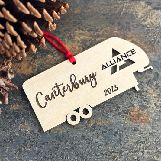 Personalized Alliance 2 Axle 5th Wheel Camper Ornament, Custom Camping Ornament, RV Fifth Wheel Toy Hauler Camper Christmas Ornament