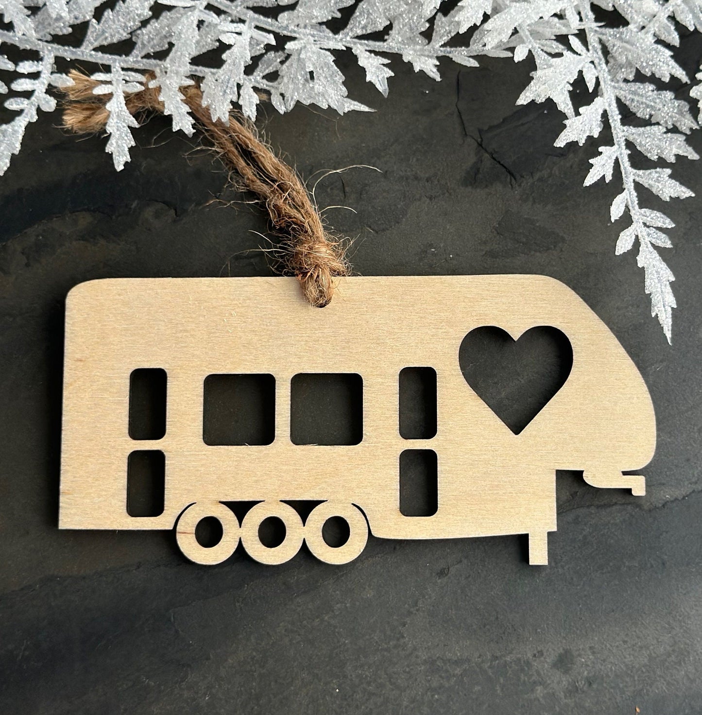 Birchwood 5th Wheel Camper Ornament, 3 Axle RV Toy Hauler