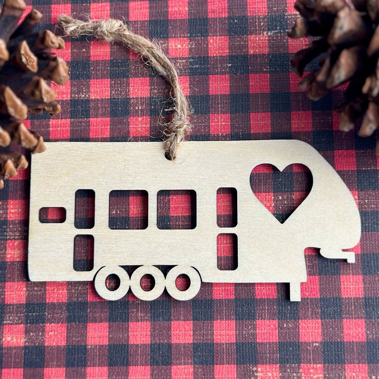Birchwood 5th Wheel Camper Ornament, 3 Axle RV Toy Hauler