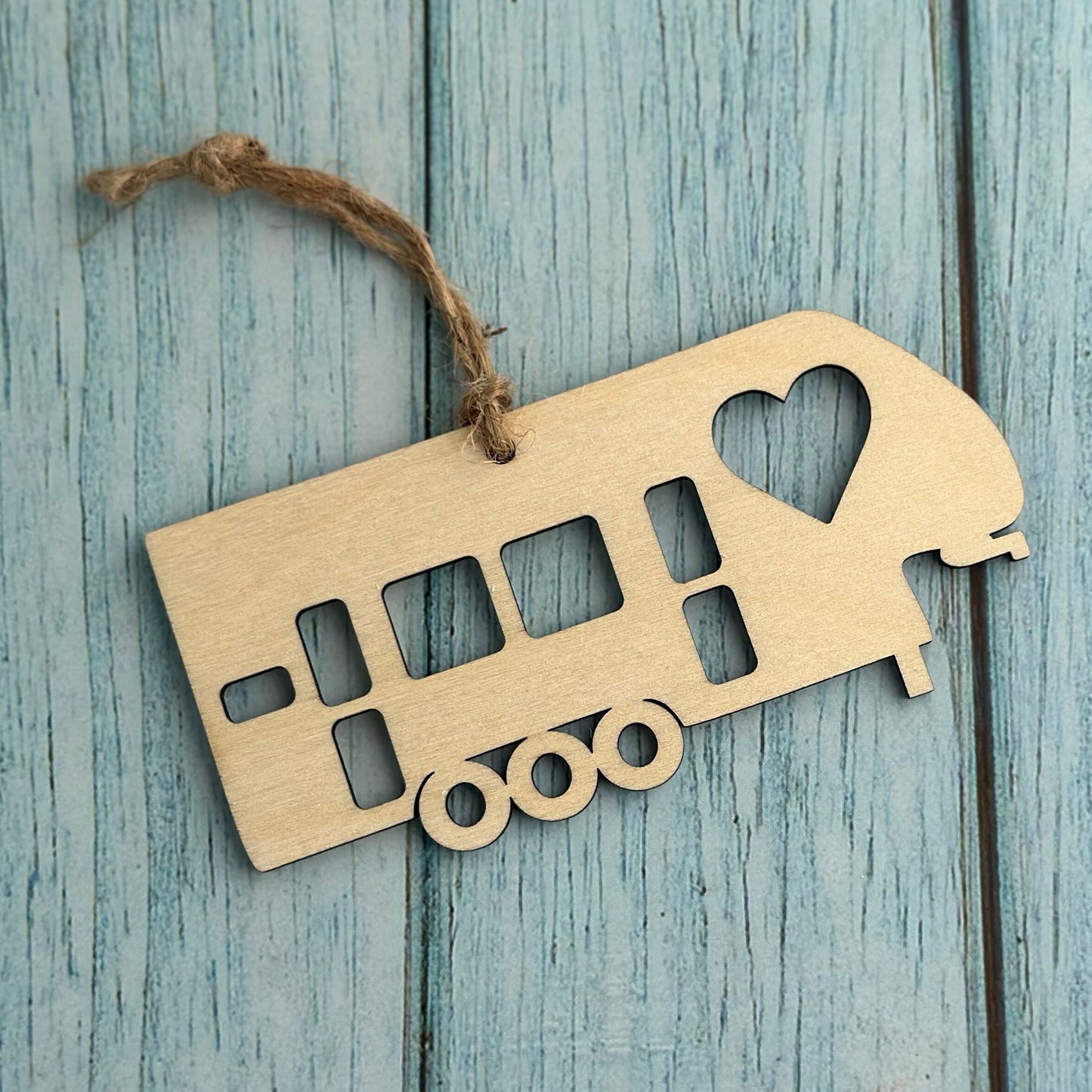 Birchwood 5th Wheel Camper Ornament, 3 Axle RV Toy Hauler