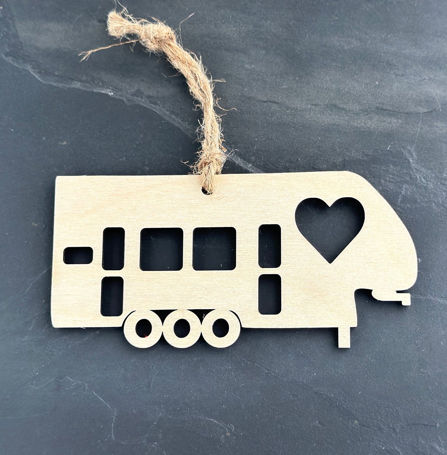 Birchwood 5th Wheel Camper Ornament, 3 Axle RV Toy Hauler