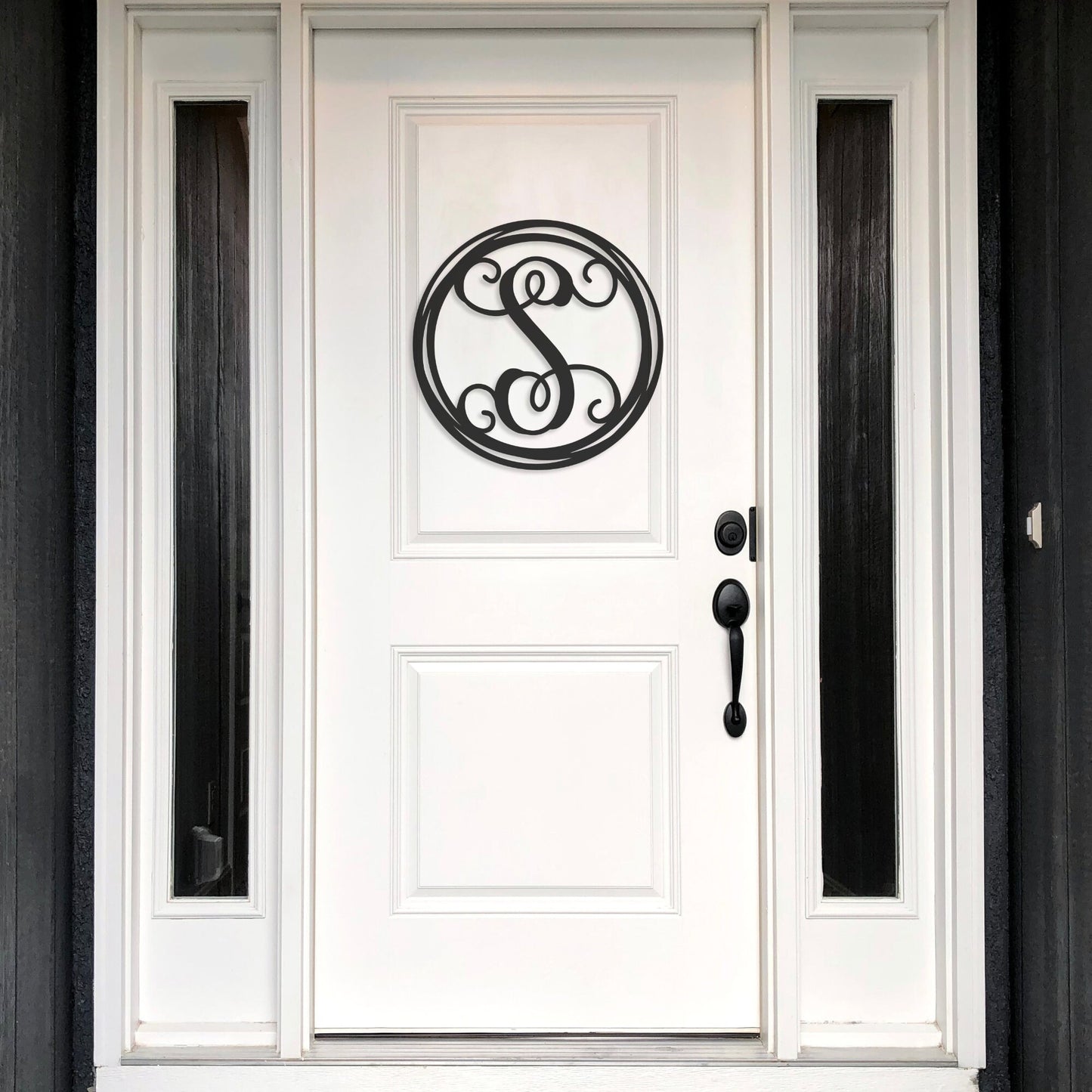 Stunning decorative monogram metal wall art with a hand drawn circle this stunning large metal letter wall art. This unique wall art is handcrafted from high-quality 18 gauge steel and powder coated in your choice of 5 colors in a range of sizes