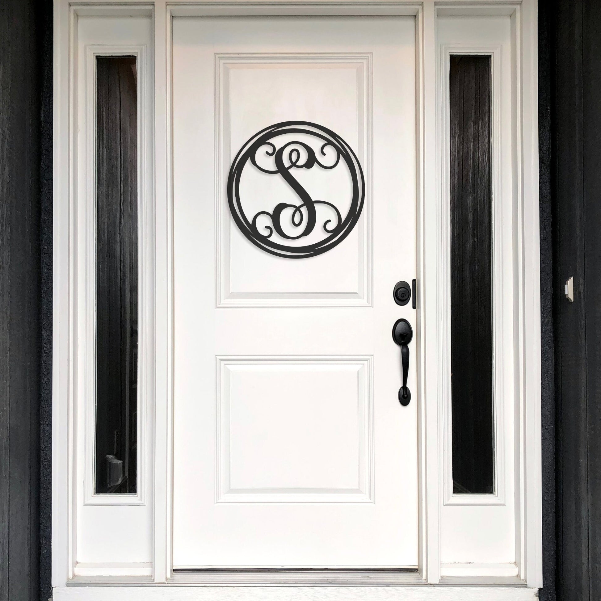 Stunning decorative monogram metal wall art with a hand drawn circle this stunning large metal letter wall art. This unique wall art is handcrafted from high-quality 18 gauge steel and powder coated in your choice of 5 colors in a range of sizes