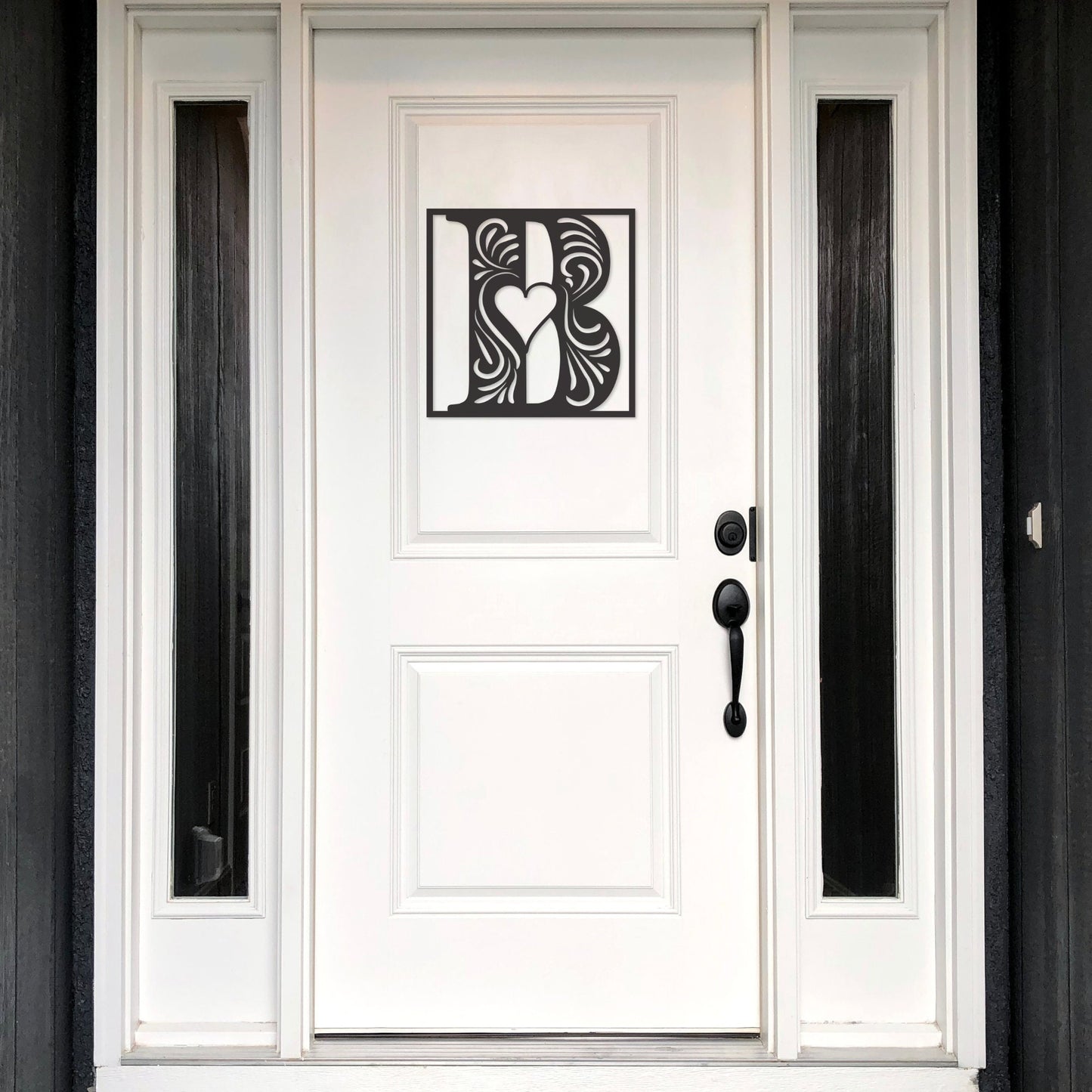 Stunning decorative square monogram metal wall art with a heart this stunning large metal letter wall art. This unique wall art is handcrafted from high-quality 18 gauge steel and powder coated in your choice of 5 colors in a range of sizes