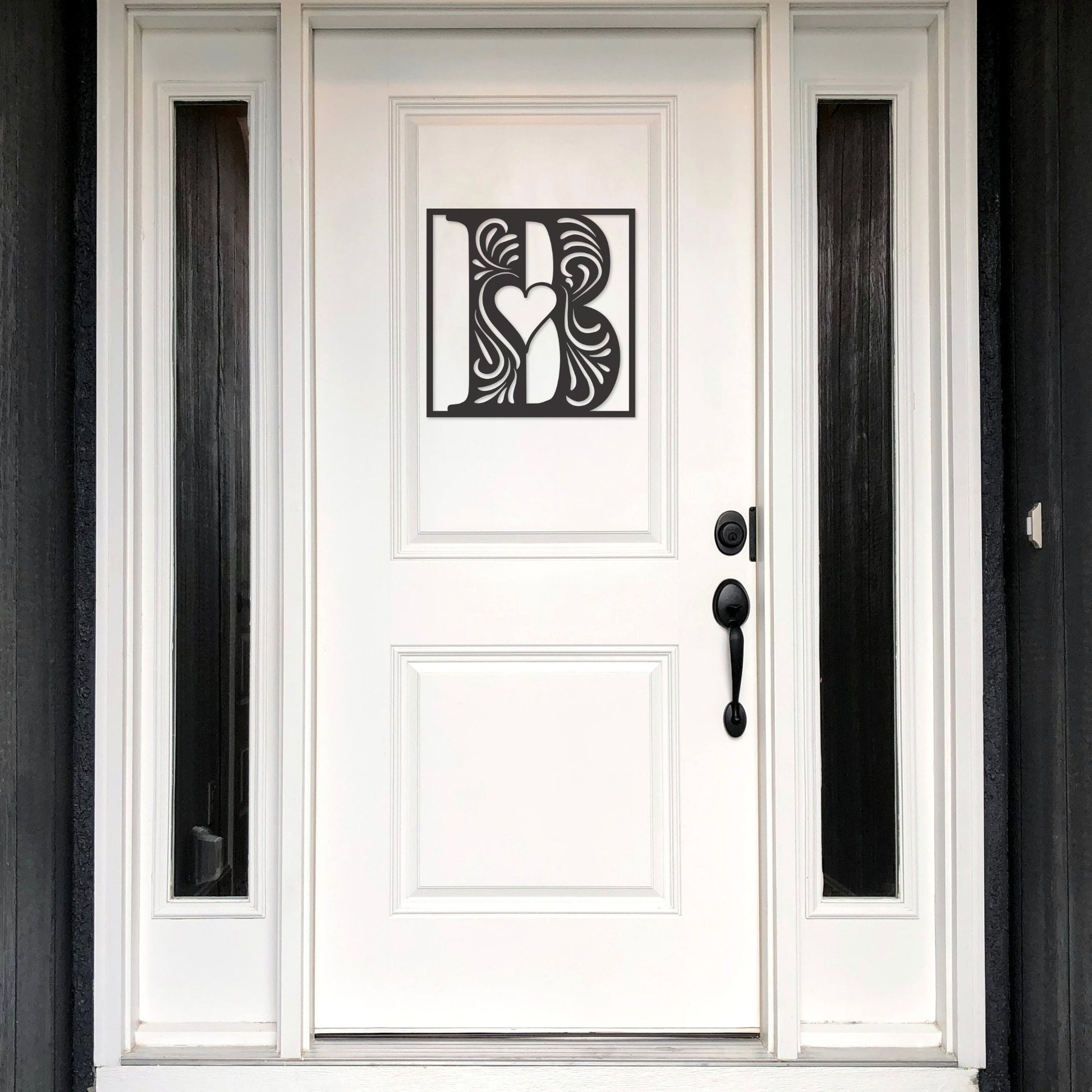 Stunning decorative square monogram metal wall art with a heart this stunning large metal letter wall art. This unique wall art is handcrafted from high-quality 18 gauge steel and powder coated in your choice of 5 colors in a range of sizes