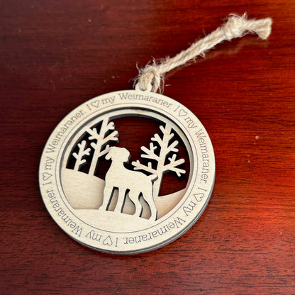 I love my Weimaraner ornament. This heartfelt dog ornament is a keepsake for celebrating a loving pet.  The ornament is a perfect gift for anyone who loves Weimaraner or is looking for a Weimaraner gift.