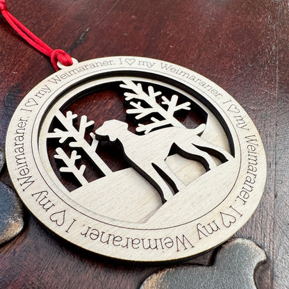 I love my Weimaraner ornament. This heartfelt dog ornament is a keepsake for celebrating a loving pet.  The ornament is a perfect gift for anyone who loves Weimaraner or is looking for a Weimaraner gift.