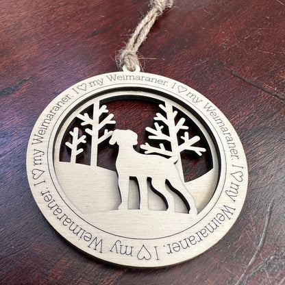 I love my Weimaraner ornament. This heartfelt dog ornament is a keepsake for celebrating a loving pet.  The ornament is a perfect gift for anyone who loves Weimaraner or is looking for a Weimaraner gift.