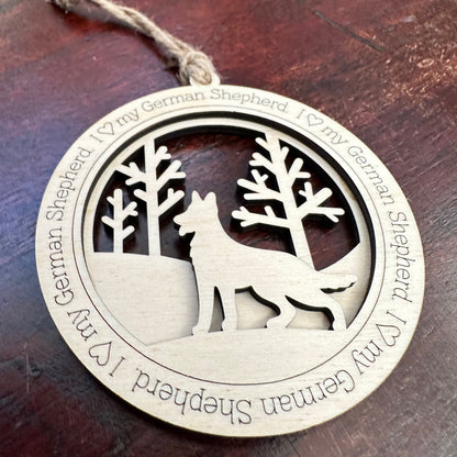 Love My German Sheppard Ornament, Personalized Sheppard Gifts, Dog Pet Memorial Ornament, Rescue Ornament - Unique Gift for a  Owner