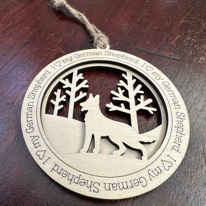 Love My German Sheppard Ornament, Personalized Sheppard Gifts, Dog Pet Memorial Ornament, Rescue Ornament - Unique Gift for a  Owner