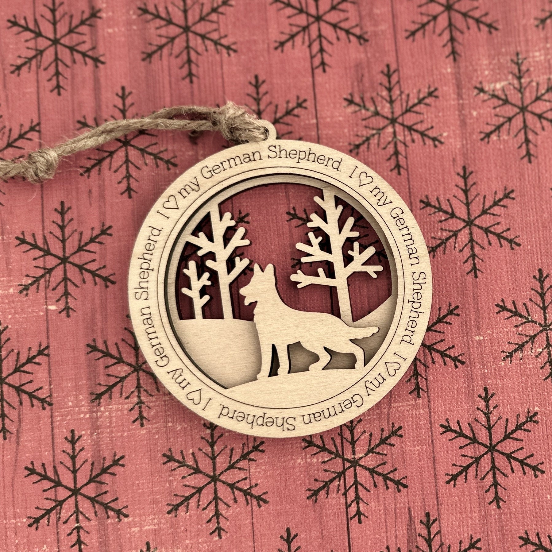 Love My German Sheppard Ornament, Personalized Sheppard Gifts, Dog Pet Memorial Ornament, Rescue Ornament - Unique Gift for a  Owner