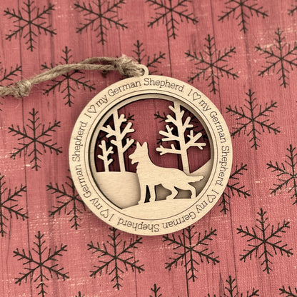 Love My German Sheppard Ornament, Personalized Sheppard Gifts, Dog Pet Memorial Ornament, Rescue Ornament - Unique Gift for a  Owner