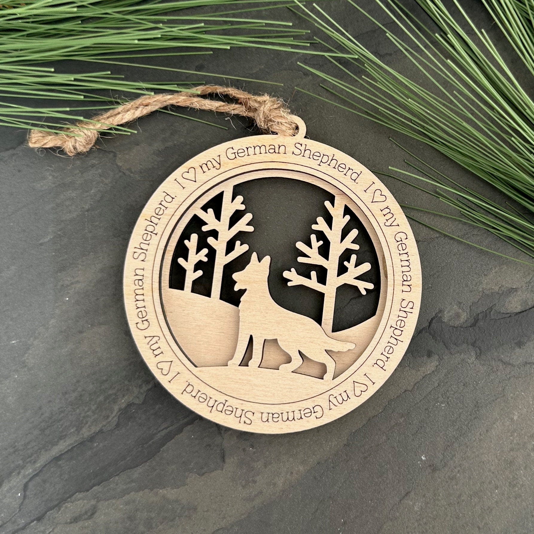 Love My German Sheppard Ornament, Personalized Sheppard Gifts, Dog Pet Memorial Ornament, Rescue Ornament - Unique Gift for a  Owner