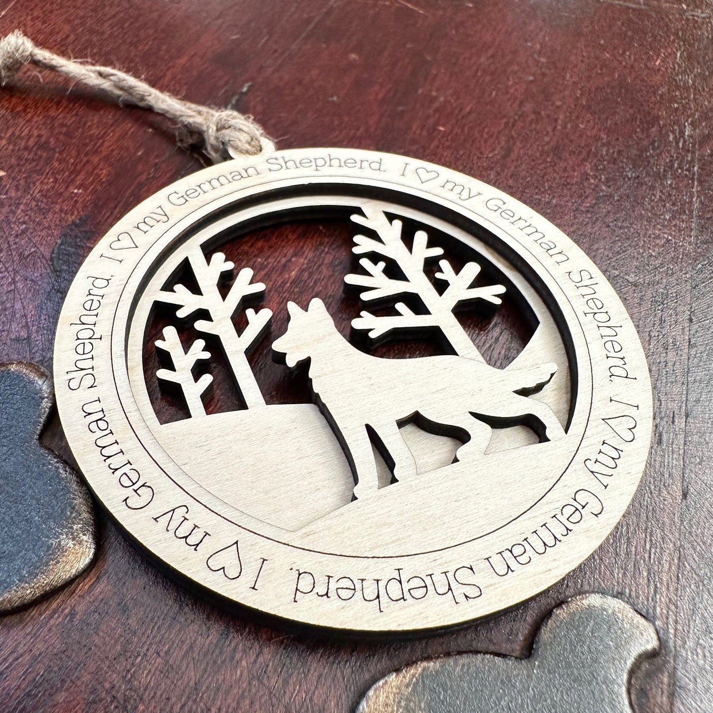 Love My German Sheppard Ornament, Personalized Sheppard Gifts, Dog Pet Memorial Ornament, Rescue Ornament - Unique Gift for a  Owner