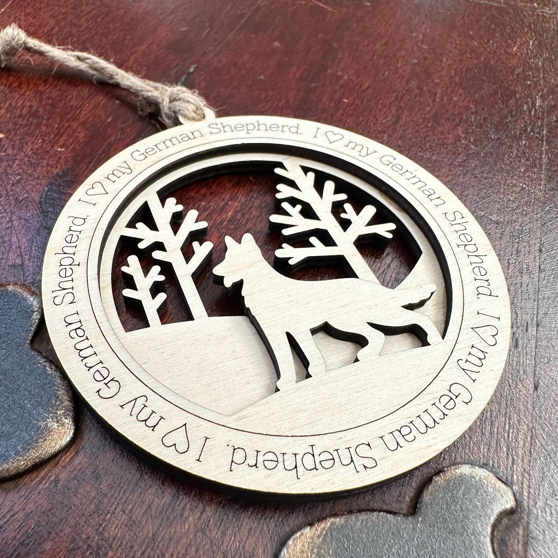 Love My German Sheppard Ornament, Personalized Sheppard Gifts, Dog Pet Memorial Ornament, Rescue Ornament - Unique Gift for a  Owner
