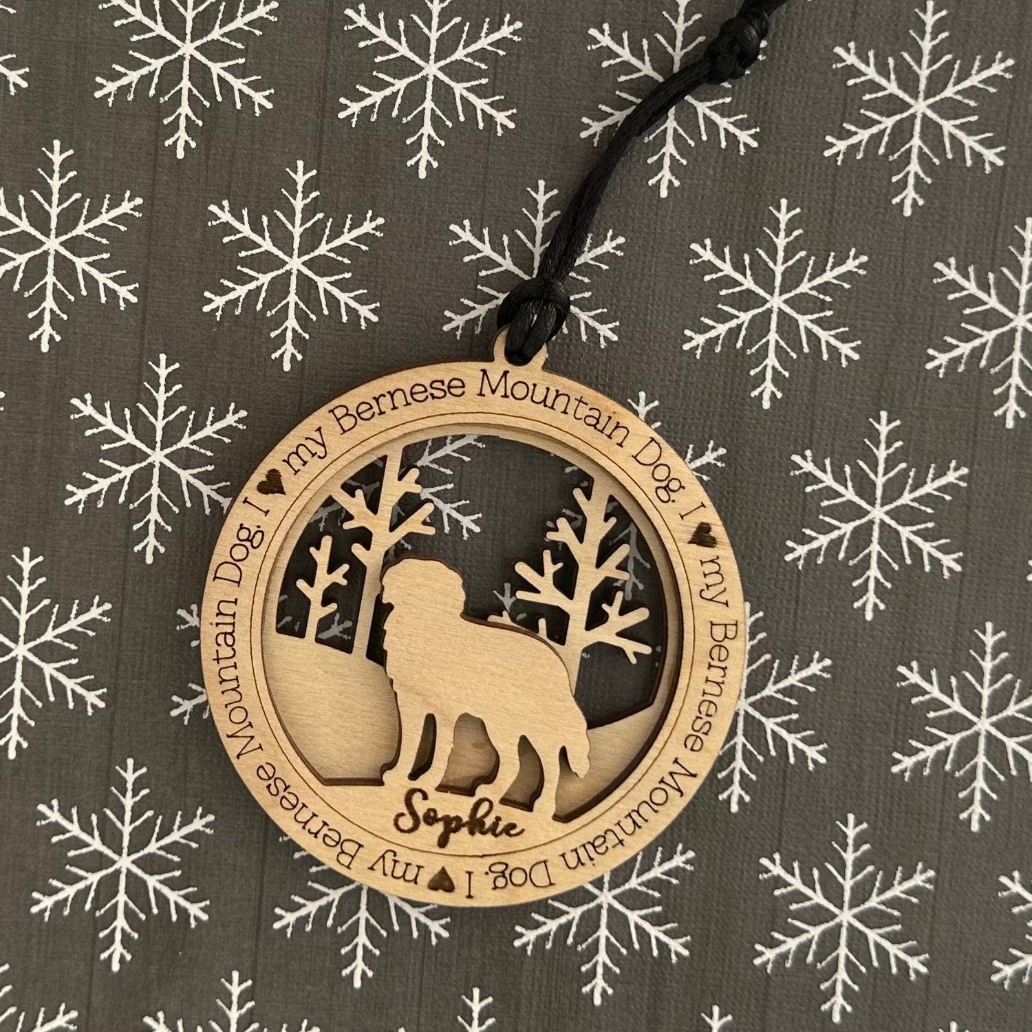 Personalized Bernese Mountain Dog Ornament, Birchwood Pet Memorial