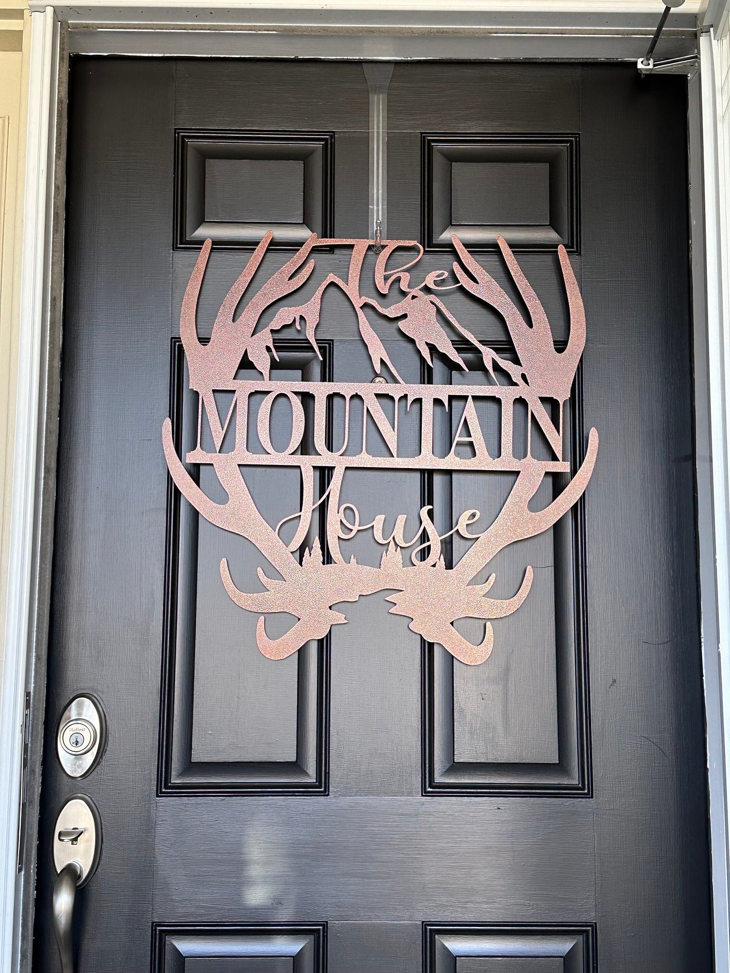 Personalized Antler Metal Wall Art, Mountain Home Decor