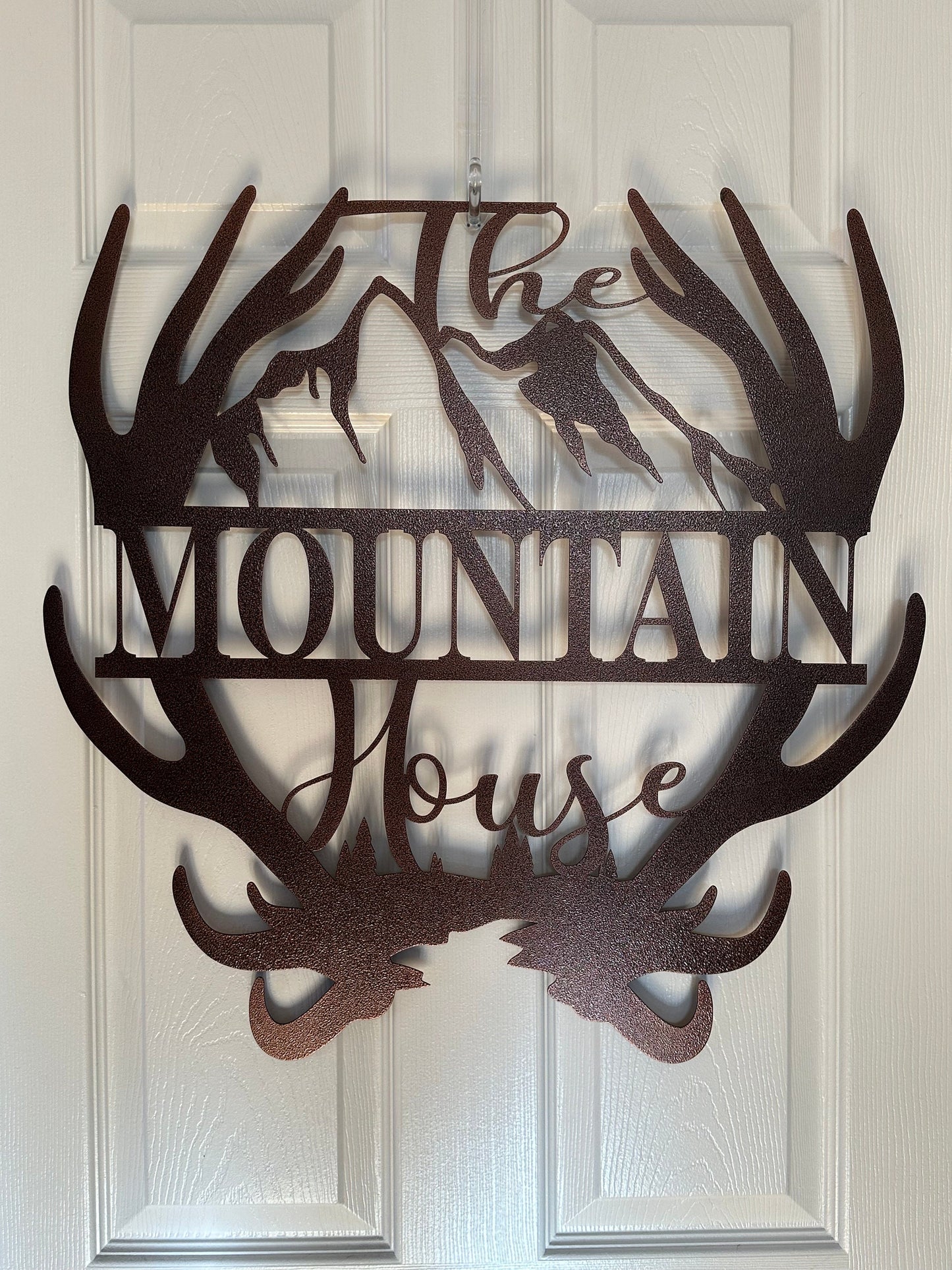 Personalized Antler Metal Wall Art, Mountain Home Decor