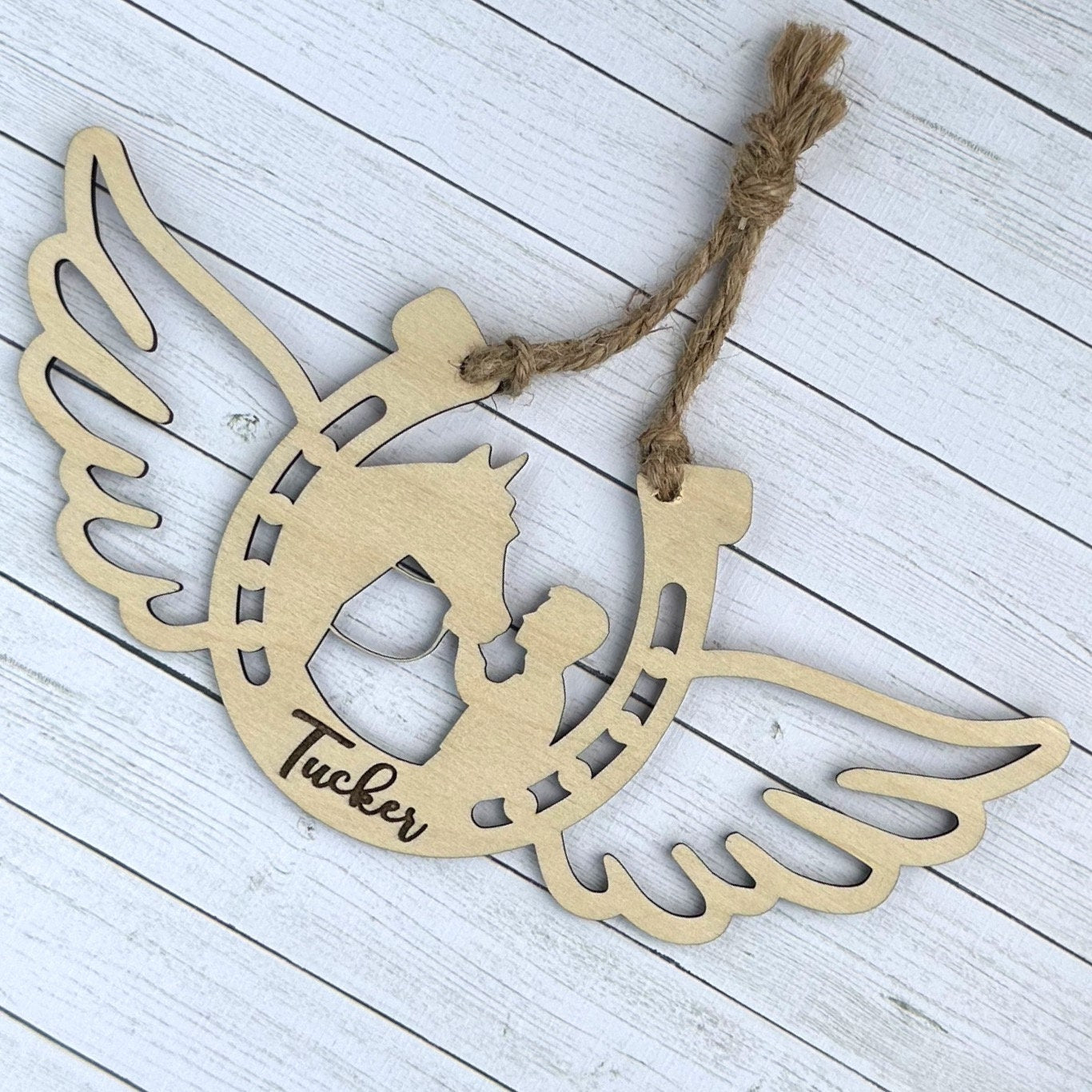 Personalized Man with his Horse, Memorial Horse Ornament, Custom Equestrian Gift, Horse Lover Gift, Gift for Him, Memorial Ornament