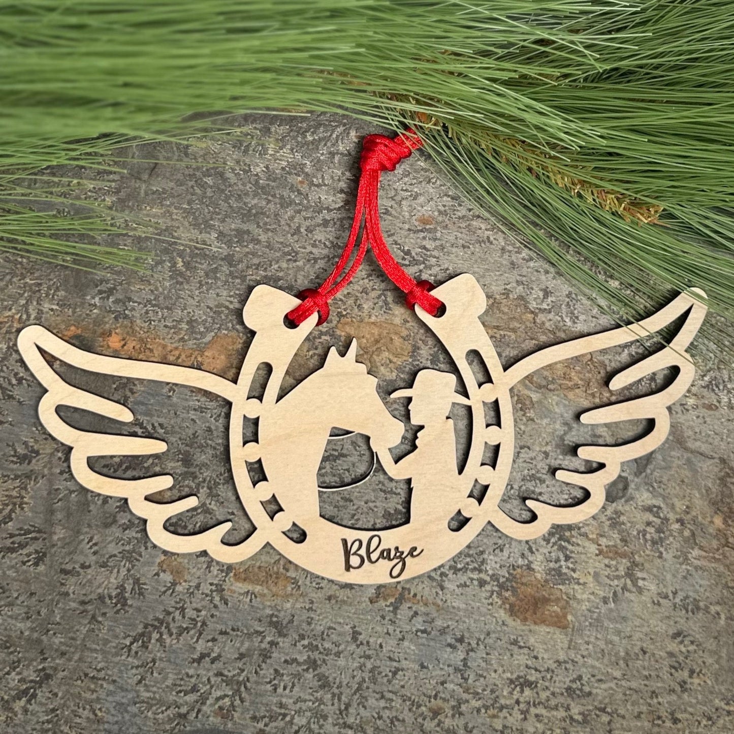 Personalized Man with his Horse, Memorial Horse Ornament, Custom Equestrian Gift, Horse Lover Gift, Gift for Him, Memorial Ornament