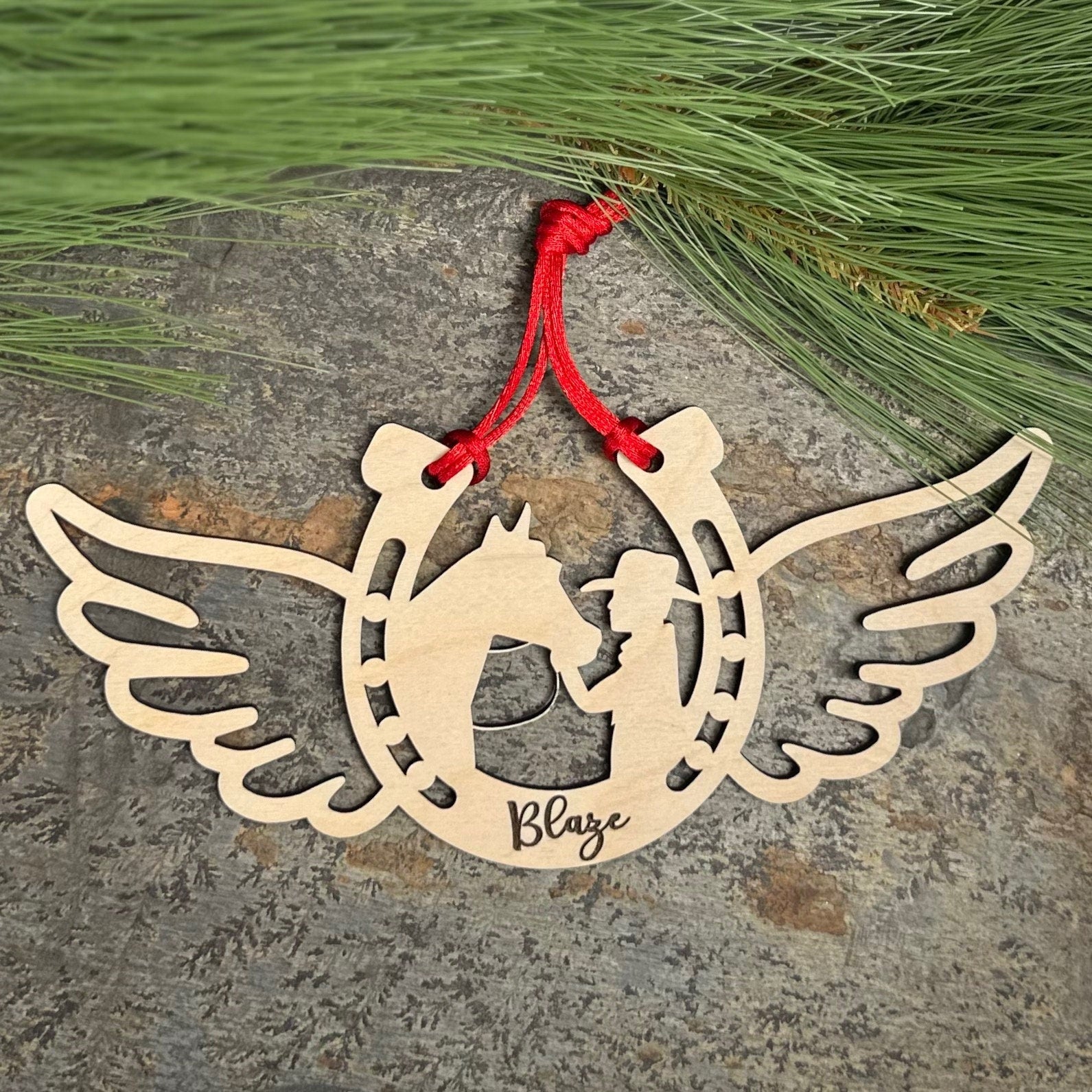 Personalized Man with his Horse, Memorial Horse Ornament, Custom Equestrian Gift, Horse Lover Gift, Gift for Him, Memorial Ornament