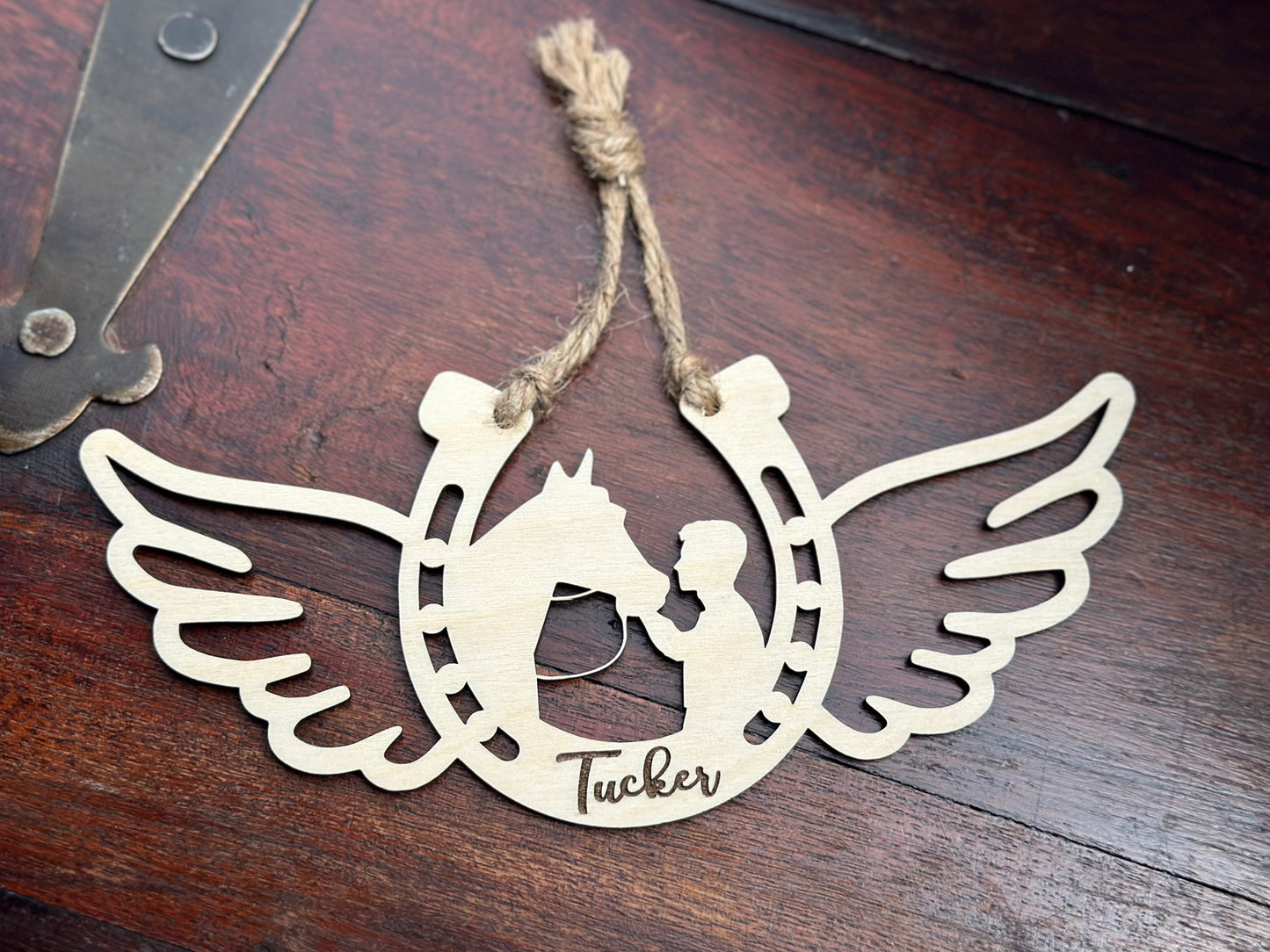 Personalized Man with his Horse, Memorial Horse Ornament, Custom Equestrian Gift, Horse Lover Gift, Gift for Him, Memorial Ornament