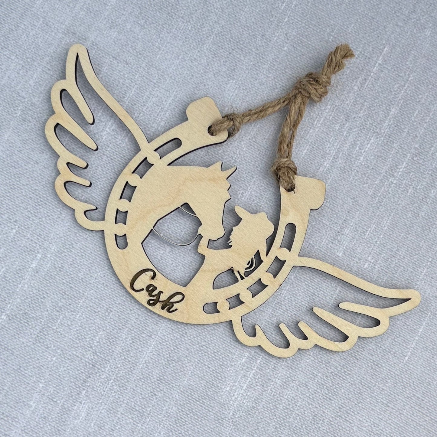 Personalized Girl with Her Horse, Memorial Horse Ornament, Custom Equestrian Gift, Horse Lover Gift, Gift for Her, Memorial Ornament