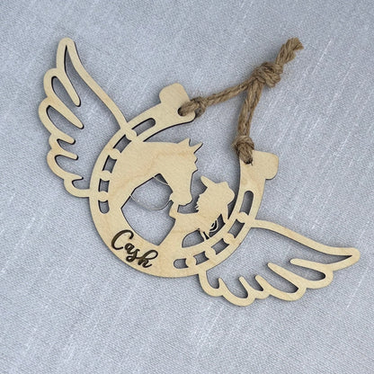 Personalized Girl with Her Horse, Memorial Horse Ornament, Custom Equestrian Gift, Horse Lover Gift, Gift for Her, Memorial Ornament