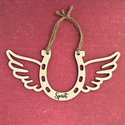 Horseshoe Memorial Ornament, Custom Equestrian Gift, Horse Lover Gift, Memorial Ornament