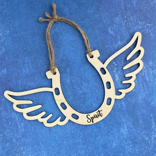Horseshoe Memorial Ornament, Custom Equestrian Gift, Horse Lover Gift, Memorial Ornament