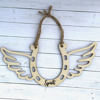Horseshoe Memorial Ornament, Custom Equestrian Gift, Horse Lover Gift, Memorial Ornament