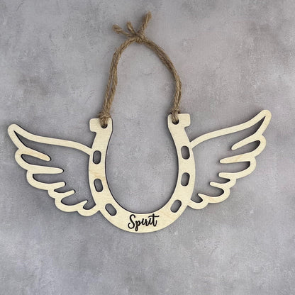 Horseshoe Memorial Ornament, Custom Equestrian Gift, Horse Lover Gift, Memorial Ornament