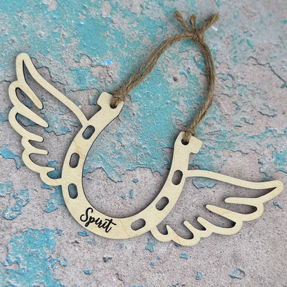 Horseshoe Memorial Ornament, Custom Equestrian Gift, Horse Lover Gift, Memorial Ornament