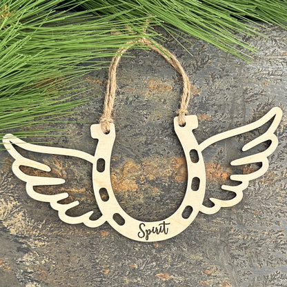 Horseshoe Memorial Ornament, Custom Equestrian Gift, Horse Lover Gift, Memorial Ornament