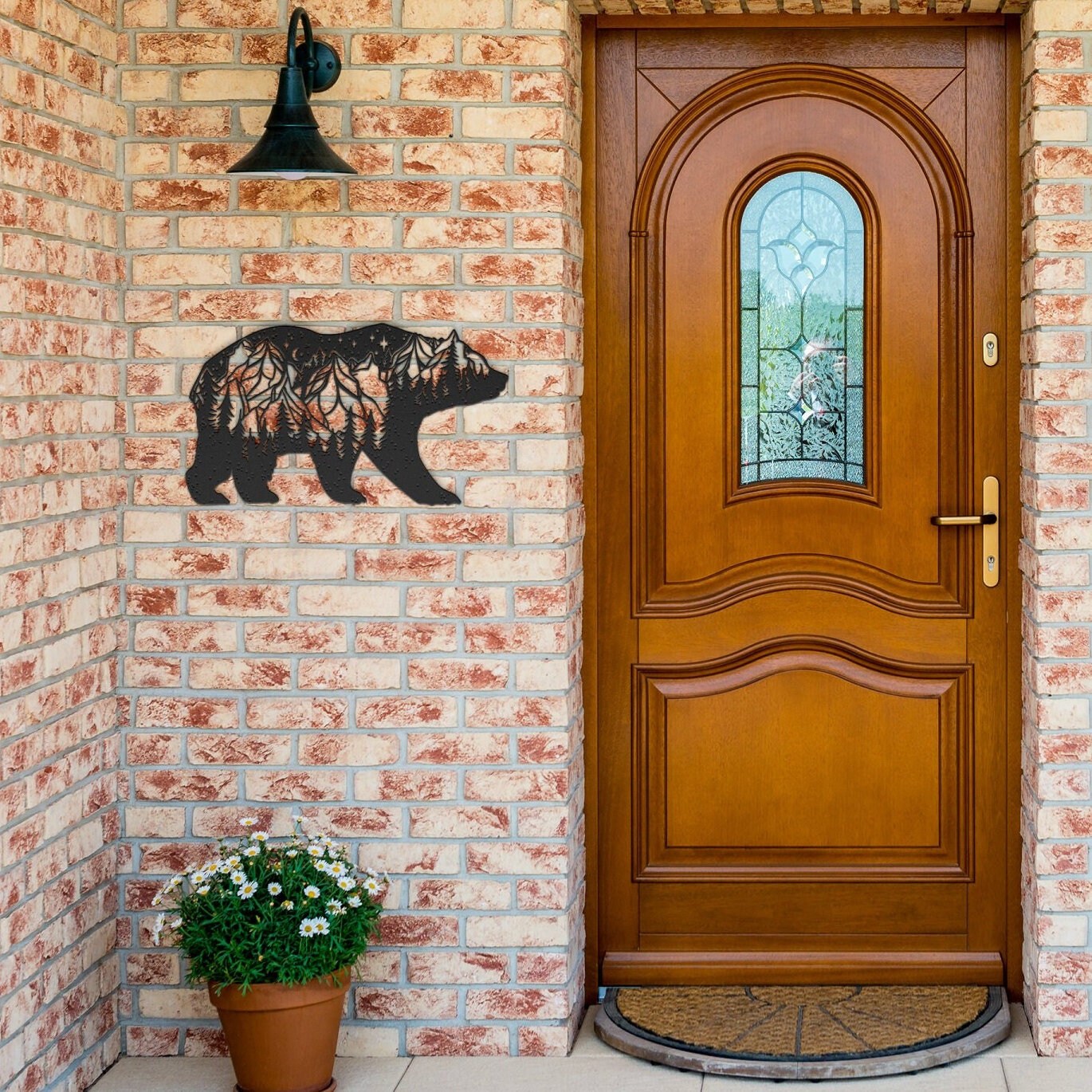 Spirit Bear Metal Wall Art for Home or Cabin, Hanging Bear Wall Art to Bring Nature to Your Indoor or Outdoor Living Space