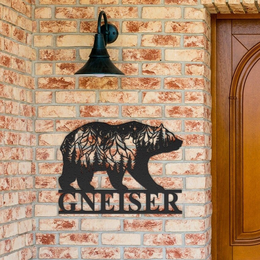 Personalized Spirit Bear Metal Wall Art for Home or Cabin, Custom Hanging Bear Wall Art for Your Indoor or Outdoor Living Space