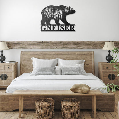 Personalized Spirit Bear Metal Wall Art for Home or Cabin, Custom Hanging Bear Wall Art for Your Indoor or Outdoor Living Space