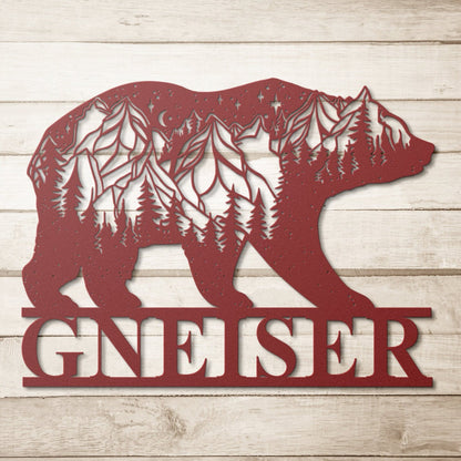 Personalized Spirit Bear Metal Wall Art for Home or Cabin, Custom Hanging Bear Wall Art for Your Indoor or Outdoor Living Space
