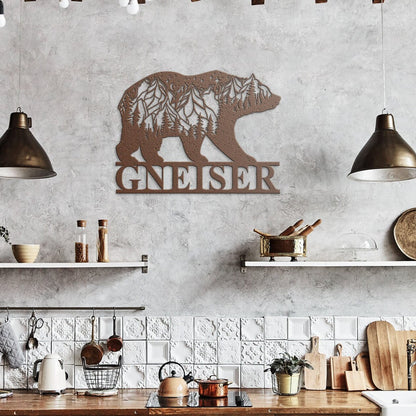 Personalized Spirit Bear Metal Wall Art for Home or Cabin, Custom Hanging Bear Wall Art for Your Indoor or Outdoor Living Space