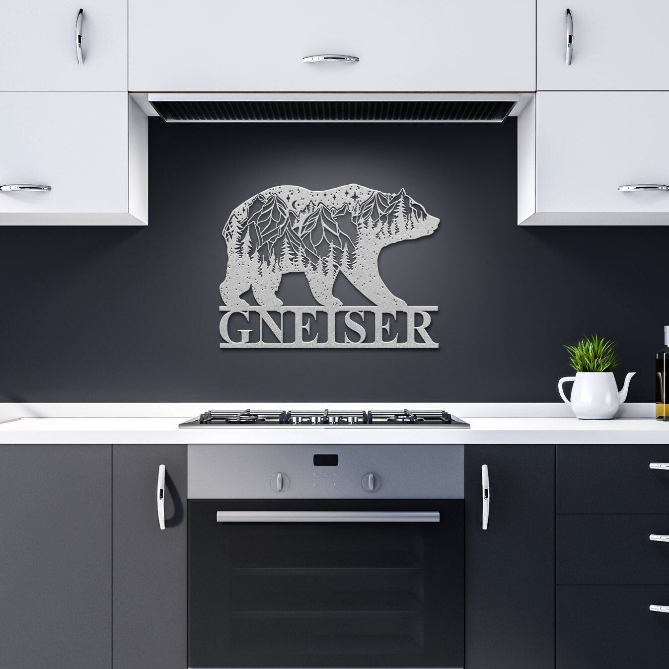 Personalized Spirit Bear Metal Wall Art for Home or Cabin, Custom Hanging Bear Wall Art for Your Indoor or Outdoor Living Space