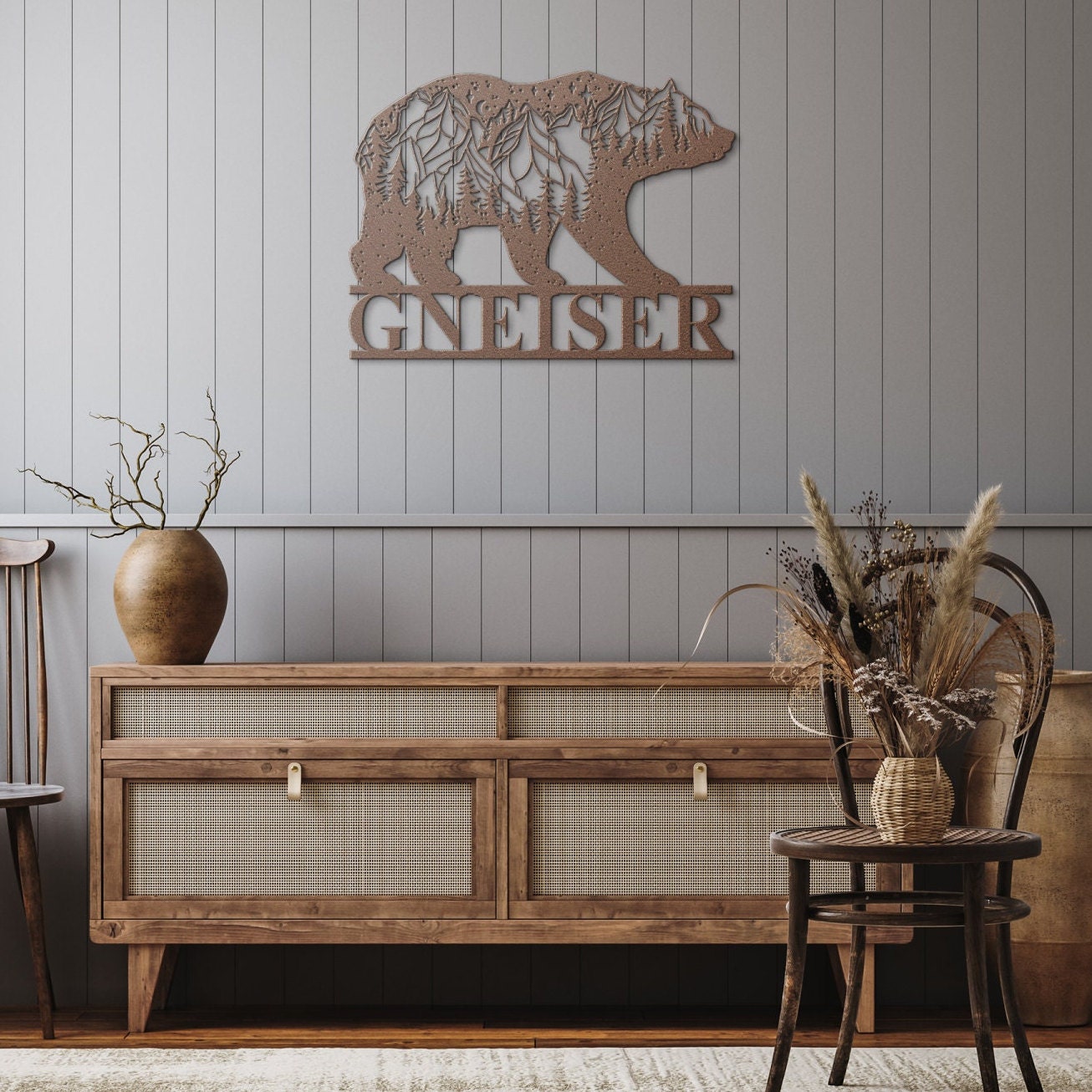 Personalized Spirit Bear Metal Wall Art for Home or Cabin, Custom Hanging Bear Wall Art for Your Indoor or Outdoor Living Space