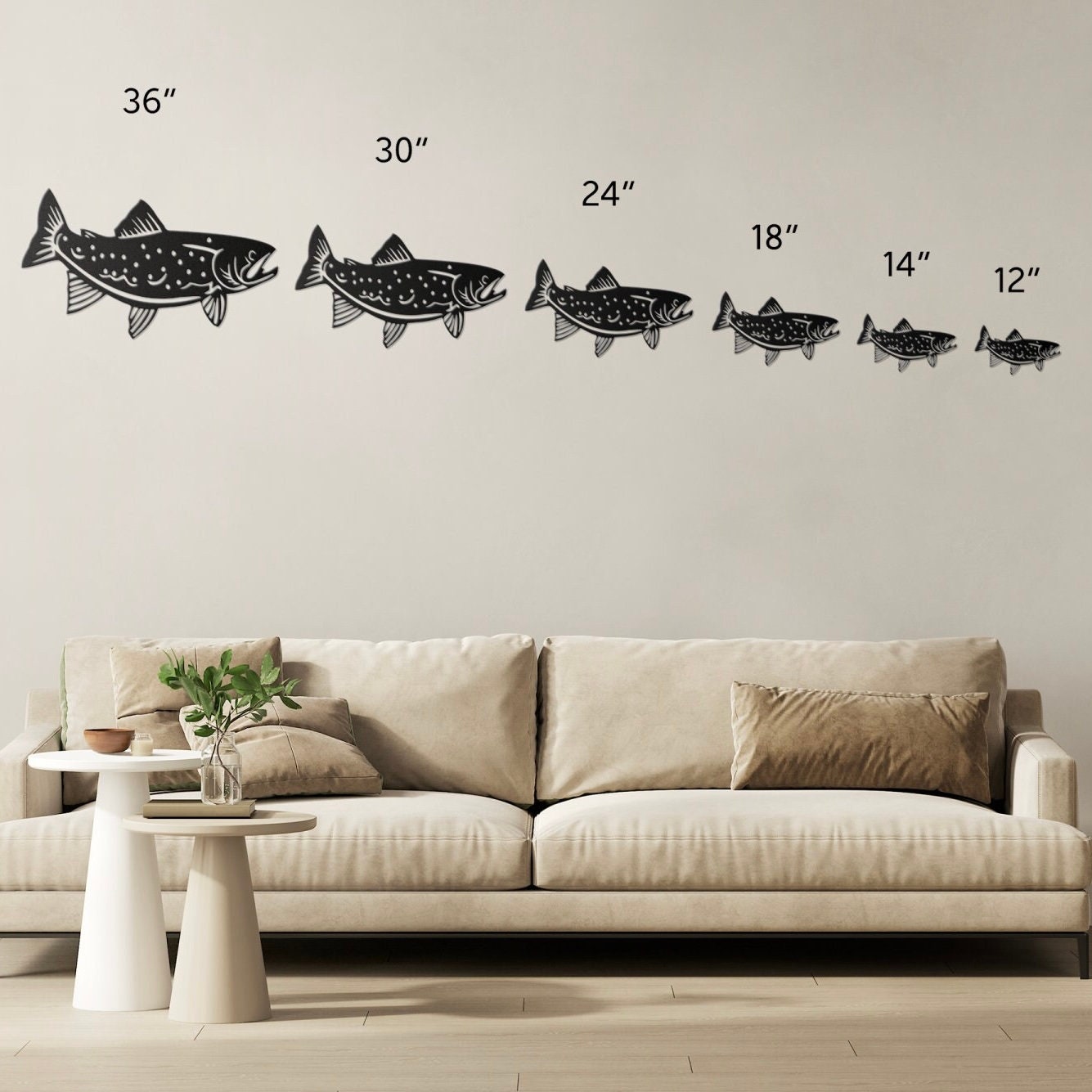 Trout Metal Wall Art for Home or Cabin, Hanging Fish Wall Art to Bring a Touch of Nature to Your Indoor or Outdoor Living Space