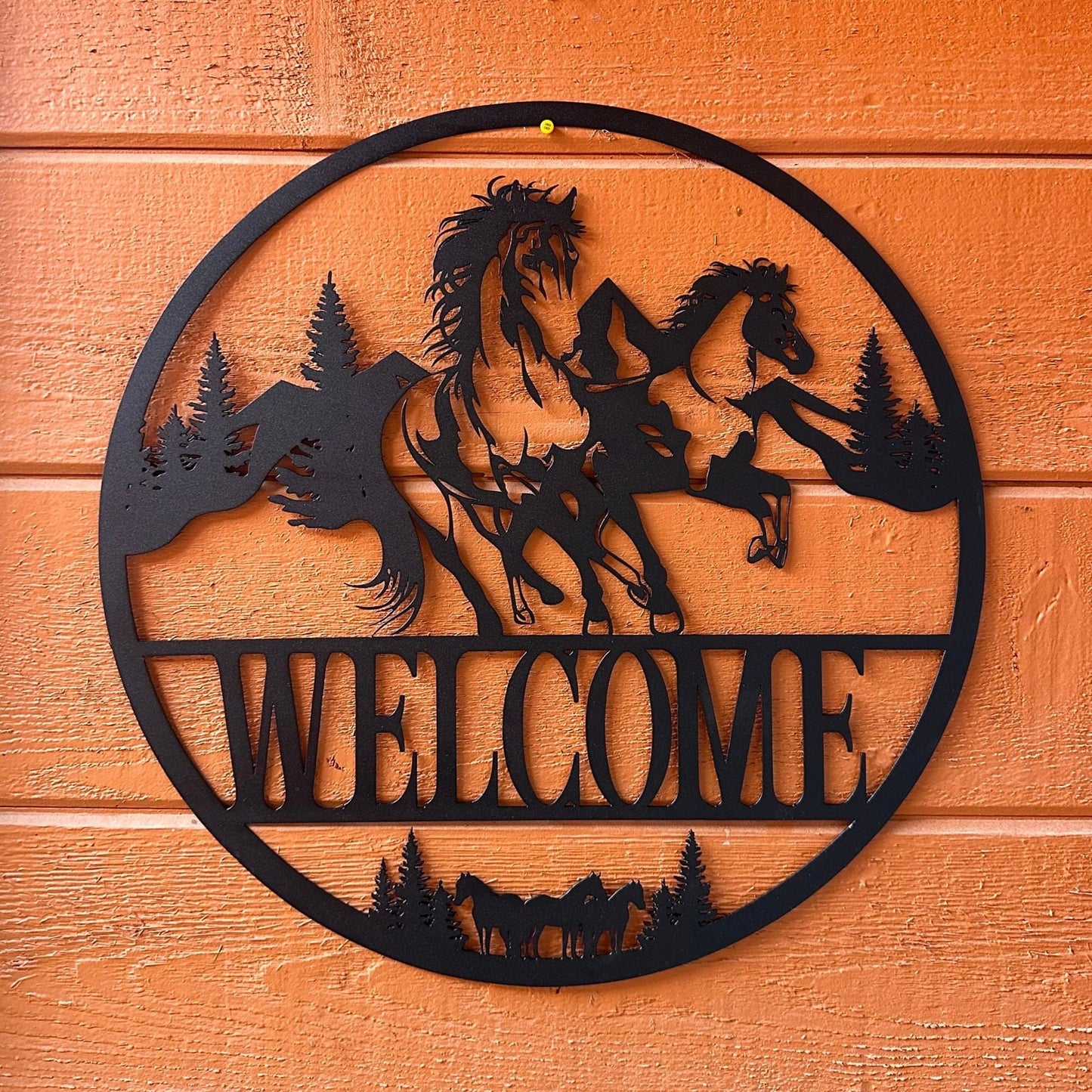Custom Horse Metal Wall Art, Equestrian Welcome Sign