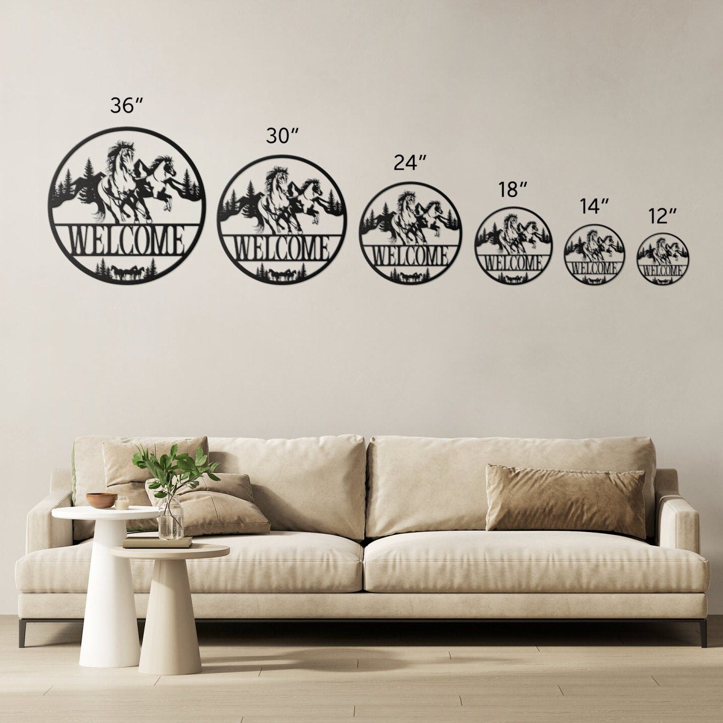 Custom Horse Metal Wall Art, Equestrian Welcome Sign